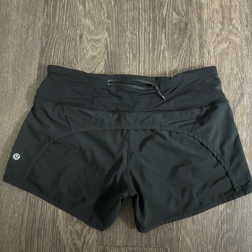 Black Mid-Rise Lululemon Running Shorts